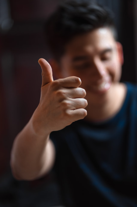 A person having feeling energised after taking turkey tail mushroom powder.