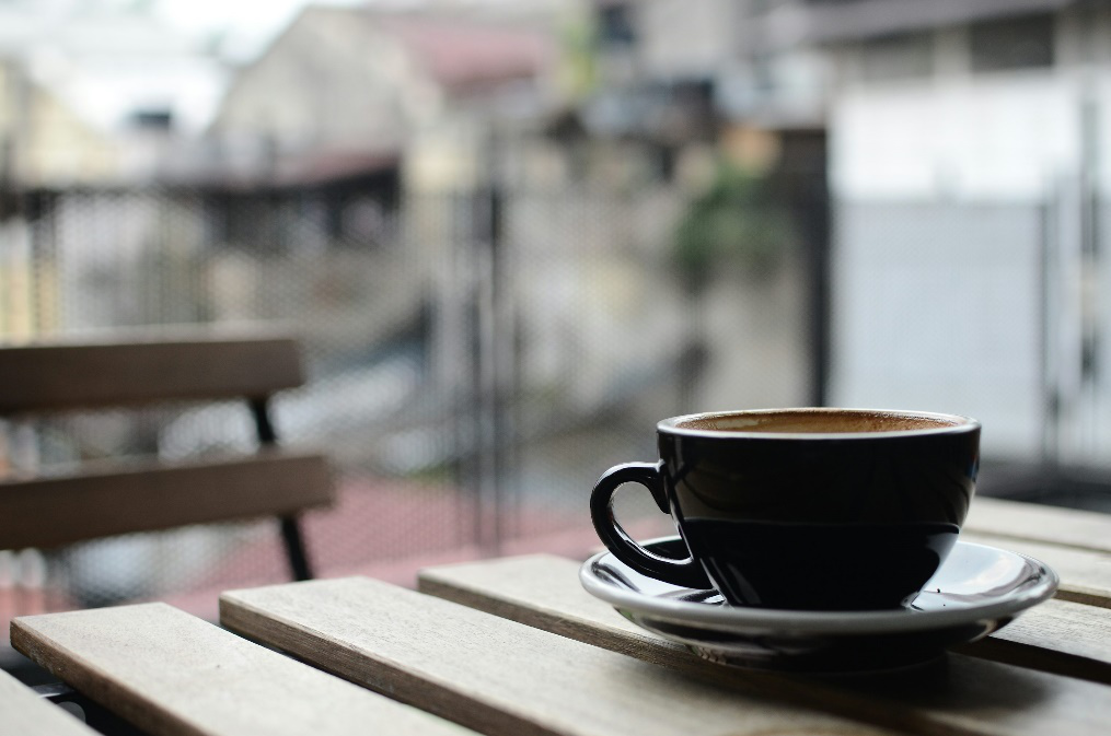 A steaming cup of mushroom coffee