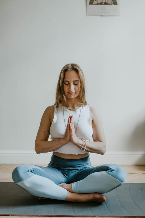 Person meditating peacefully