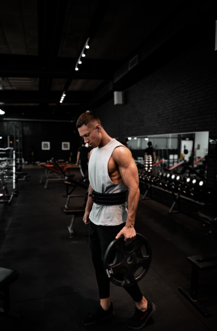 A man working out after having organic Cordyceps mushroom powder. 